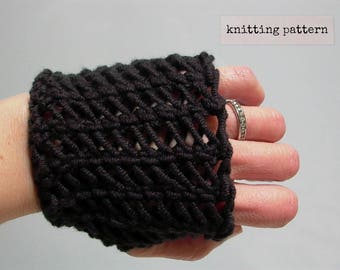 fingerless gloves knit pattern . black knight . mesh handwarmers fingerless gloves gauntlets knitting pattern . romantic goth wedding gloves