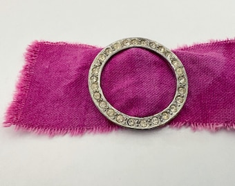 vintage 1940's rhinestone sash slide buckle estate jewelry