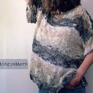 knitting pattern To a T t-shirt . short sleeve sweater top knit pattern . loose oversized slouchy tee shirt sweater pdf knit instructions