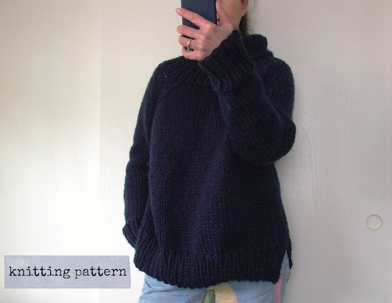 BFF. Oversized Sweater Knitting Pattern . Cowl Neck Raglan | Etsy