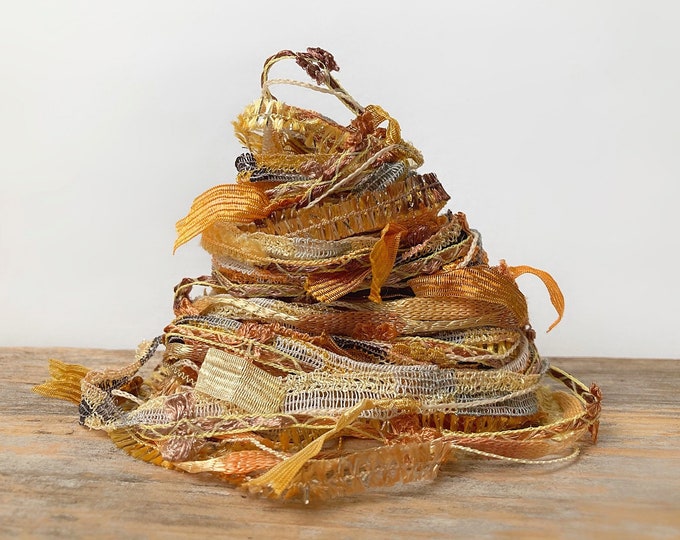 Spicy Mustard Fiber Effects™ Art Yarn Bundle 6x2 12yds . Ochre Saffron