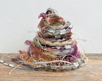 garden nymph fiber effects™  12yds art yarn bundle . berry sage buttercream