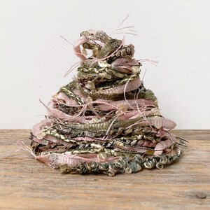 sweet pea fiber effects™  12yd art yarn bundle . pink green cream