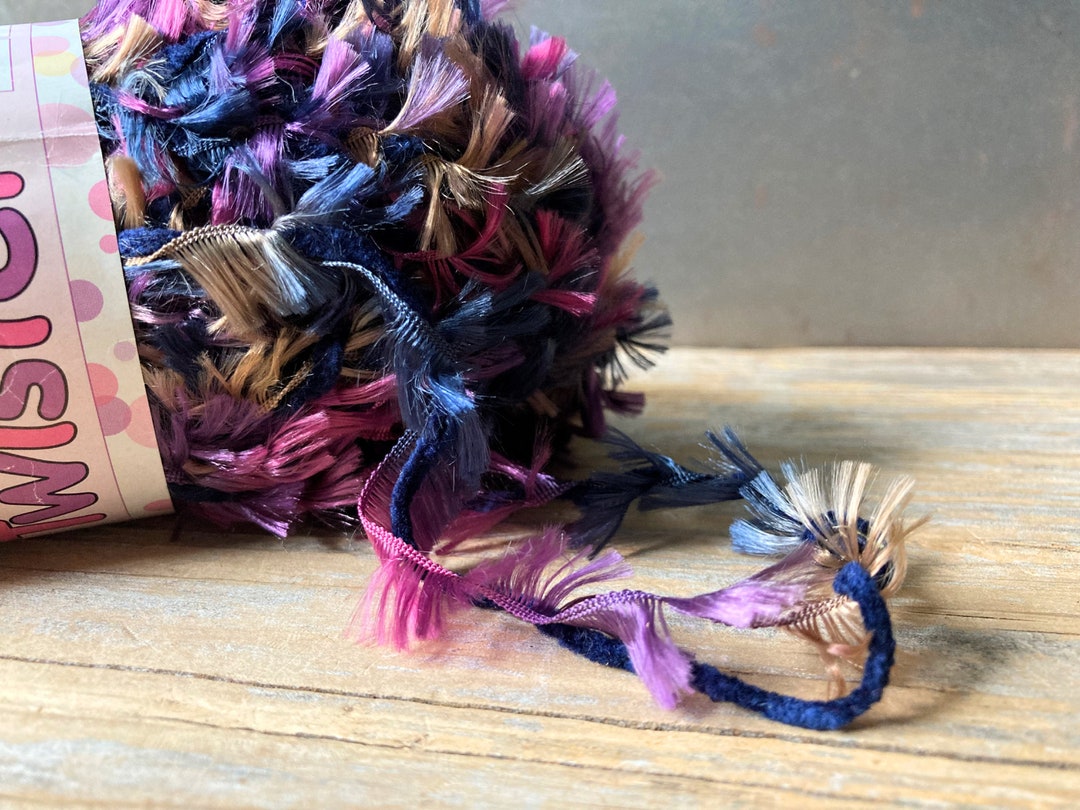 Patons Twister Yarn . Regal Twist 5110 . 47yd 50g . Pink Purple Navy