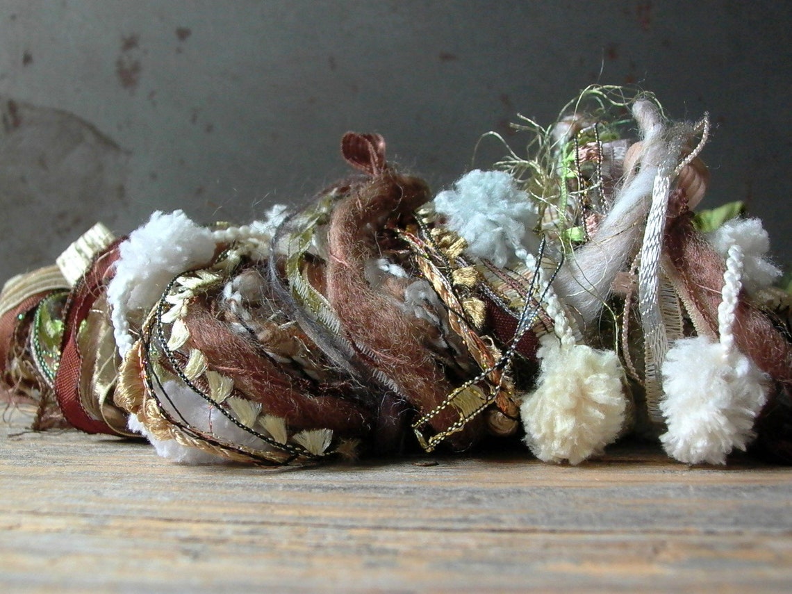 Kenya fringe effects™ art yarns 21yd fiber bundle . desert Etsy