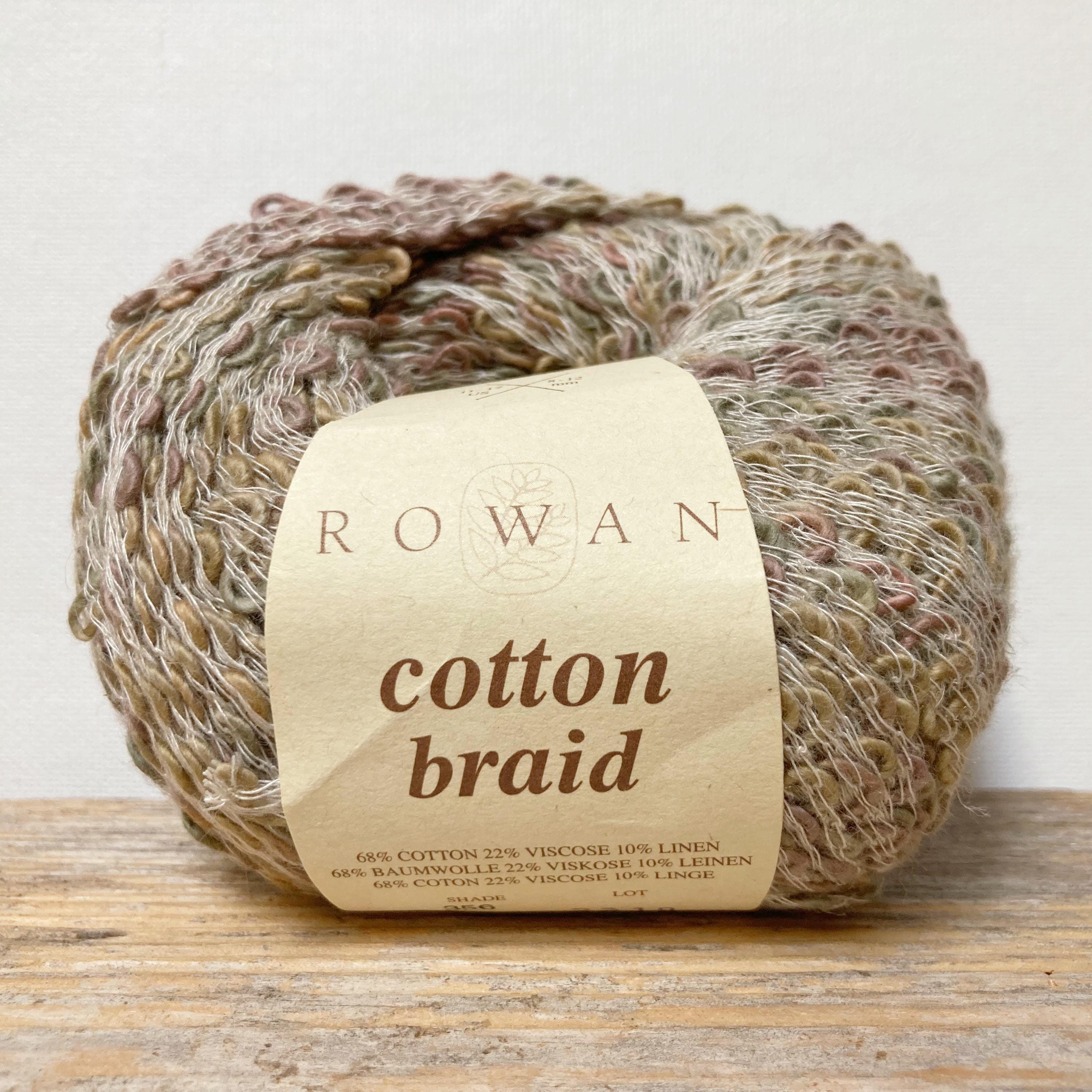 Rowan Cotton Braid Yarn . Picasso 356 . 54yds . Green Tan Brown Ric Rac ...