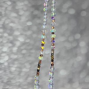 Handmade Brown and Iridescent Phone Charm |Sparkly Beaded Phone Charm – Cute Handmade Phone Strap, Y2K Aesthetic Accessory, Gift for He