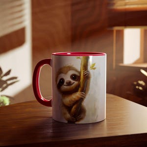 Cute Baby Sloth Watercolor Mug - Adorable Sloth Coffee Cup | Whimsical Animal Mug | Perfect Gift for Sloth Lovers - Accent Mugs, 11oz