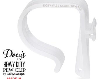 12 Doey's HEAVY DUTY Wedding Pew Clip Hook attach Wedding Aisle Pew Decoration to Pews, Chairs, Tables - bows, tulle, aisle markers, Flowers