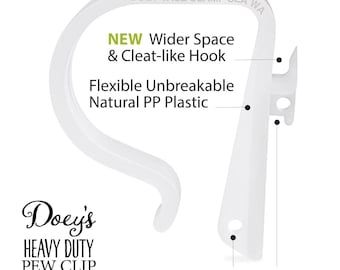Doey's HEAVY DUTY Pew Clips - Attach Elegant Wedding Aisle Decoration and Signs to Pews, Chairs, and Tables Quickly Securely 24 Pew Hook Set
