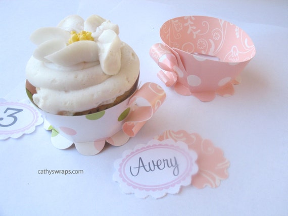 12 Tea Cup Cupcake Wraps Tea Party Decorations Birthday Etsy