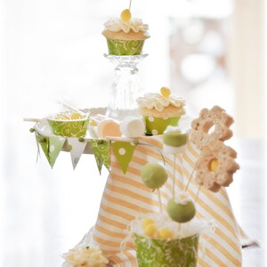 24 Tea Cup Cupcake Wraps & Tea Party Decoration. Baby, Bridal Shower and Birthdays. Polka Dot / Floral image 7