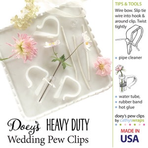 Doey's HEAVY DUTY Pew Clips Attach Elegant Wedding Aisle Decorations to Pews, Chairs, and Tables Quickly Securely 24 Pew Hooks image 10