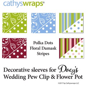 12 Pew Clip & Flower Pot Combo: Wedding Ceremony VASE Church Pew Decoration, Aisle Marker, Reuse as Reception Centerpieces Favors image 8