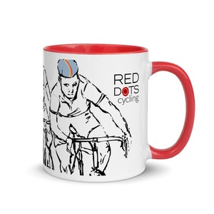 Red Dots Cycling Mug Red