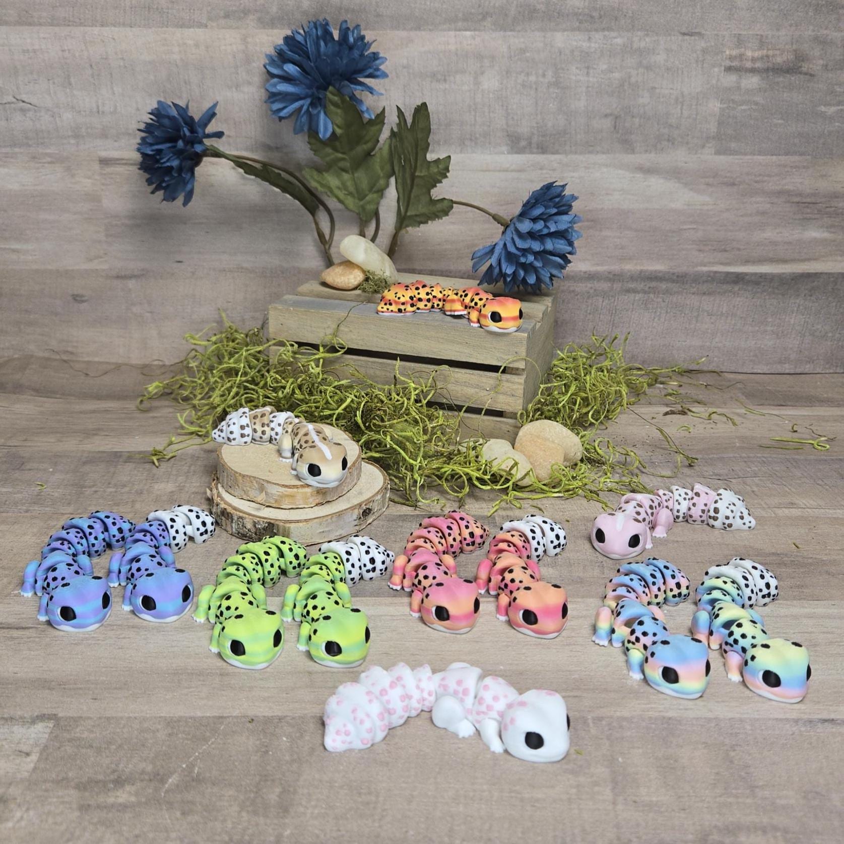 Leopard Gecko Mini Articulated Chunky Sensory Fidget Desk Toy Decoration 3D Print Gift Idea Choose Your Own