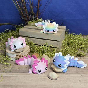 Chunky Axolotl Magnet 3D Printed Articulated Sensory Desk Decoration Toy Gift Idea