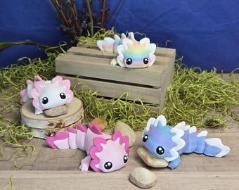 Chunky Axolotl Magnet 3D Printed Articulated Sensory Desk Decoration Toy