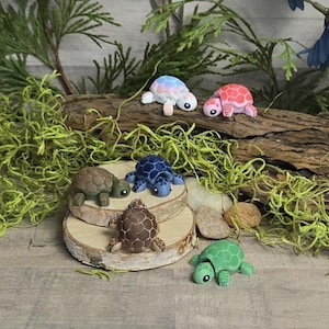 Chunky Tortoise Micro 3D-utskriven ledad sensorisk fidget skrivbordsdekorationsleksak Välj din egen