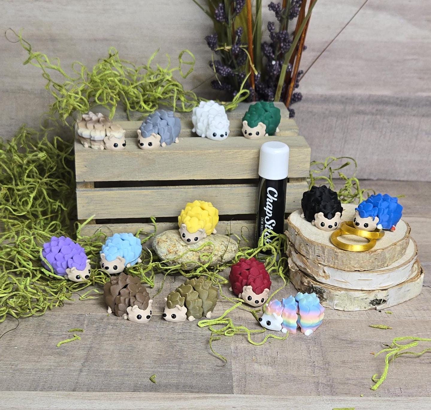 Chunky Hedgehog Micro 3D Printed Articulated Fidget Sensory Toy Choose Your Own Desk Decoration Gift Idea