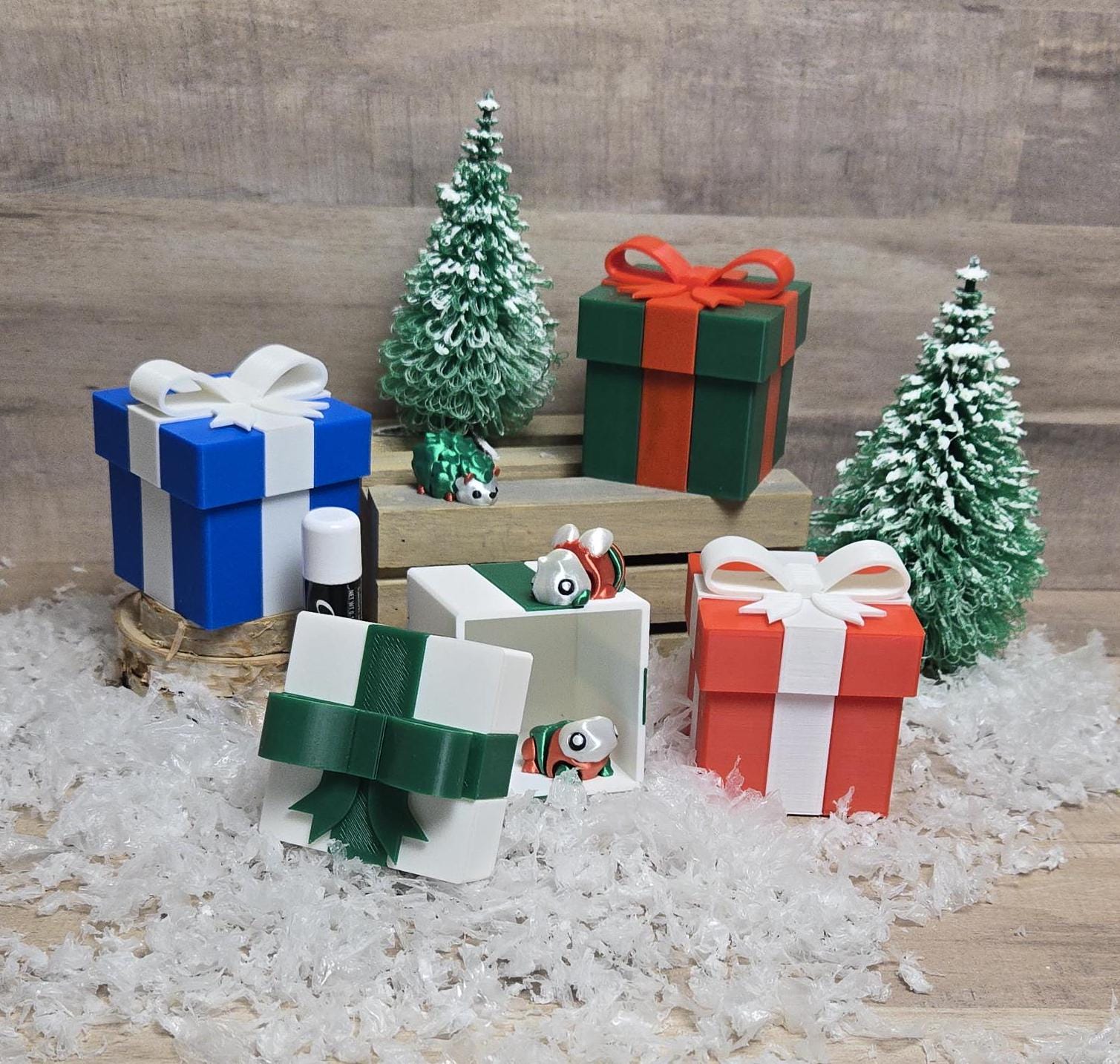Gift Box 3D Printed Choose Your Own Bow Holiday Decor Stocking Gift