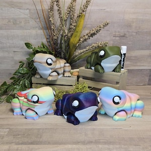 Juguete sensorial antiestrés único con impresión 3D de rana súper gruesa, accesorio de escritorio