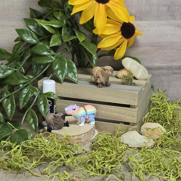 Micro Capybara Articulated Joint Fidget Sensory Toy Desk Decoration Choose Your Own