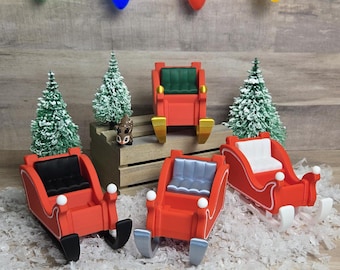Santa&#39;s Sleigh 3D Printed Christmas Holiday Decoration