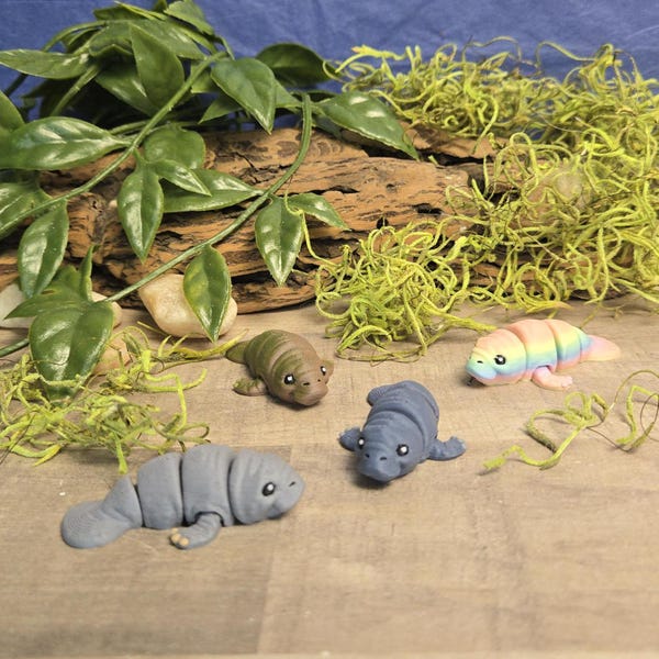 Chunky Manatee Micro 3D-geprint scharnierend bureauaccessoire fidgetspeeltje
