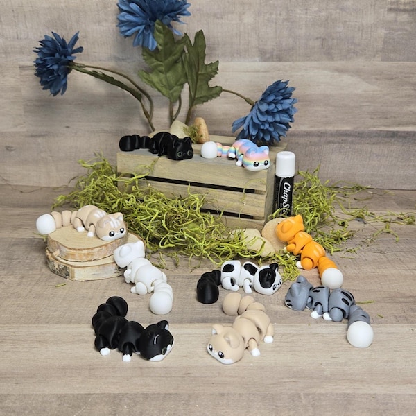 Chunky Cat Mini Fidget Sensoriale Articolato Decorazione da Scrivania Idea Regalo Scegli la Tua