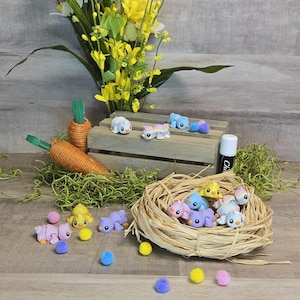 Chunky Chick Micro Articulado 3D Impresso Cesta de Páscoa Peep Desk Decoração Fidget Brinquedo Sensorial