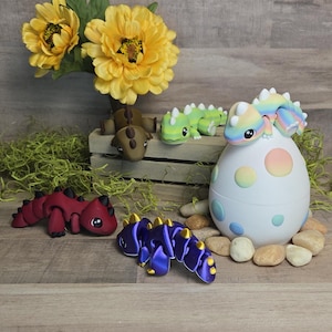 Brinquedo sensorial de mesa articulado Chunky Spike Dino Magnet impresso em 3D