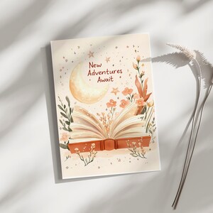 Neue Abenteuer erwarten uns druckbare Karte - motivierende Studentenkunst Kunstdruck | Ermutigungs-Zitat Download | Schulabschluss oder Back to School Geschenk