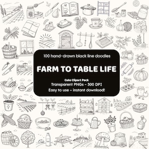 Farm to Table Line Art - Etsy