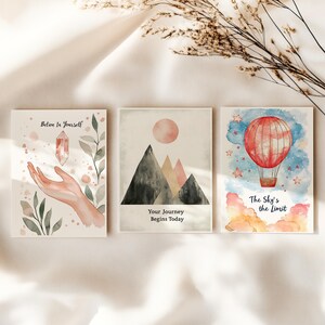 Druckbares Motivationskarten Set | Inspirierende Studenten Printable | Positive Zitate Wanddekor | Sofort Download