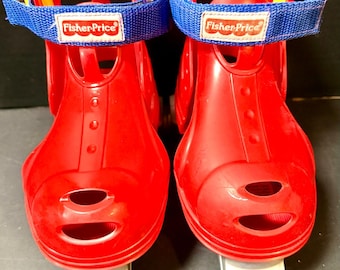 Fisher Price Mis primeros patines ajustables para niño y niña, talla 6-12, rojo (2003)