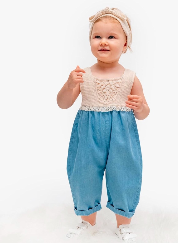 Mono vaquero para niña de piezas Mono vaquero especial para