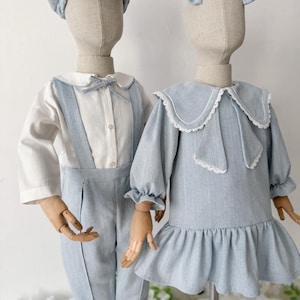Sibling Matching Outfit | Custom Sibling Set Brother | Custom Sibling Girls | Birthday Girl Dress |Birthday Boys Outfit | Linen Dress Girl