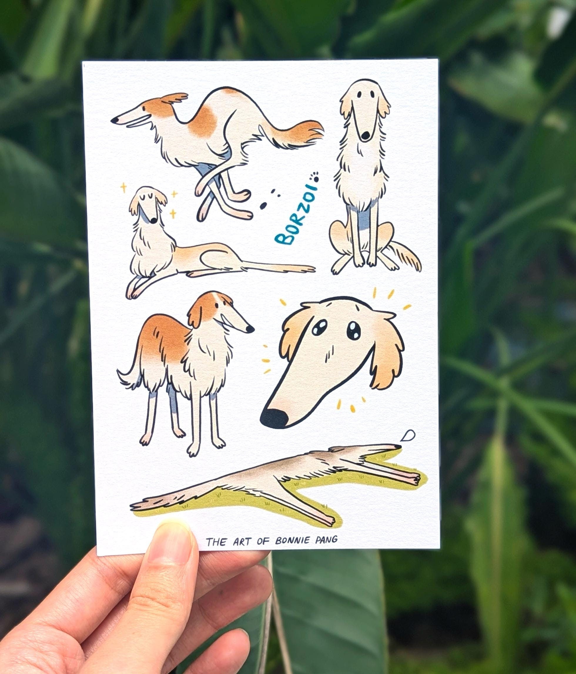 Borzoi Postcard A6 | Cute Funny Long Dog Running | Let Me Do It for You ...