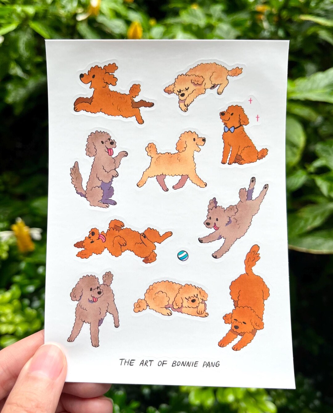 Poodle Sticker Sheet | Cute Dog Cartoon Decorative Stickers | Decor ...