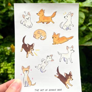 Hoja de calcomanías de chihuahua / Lindas calcomanías decorativas de dibujos animados de perros / Decoración de diario, planificador y papelería