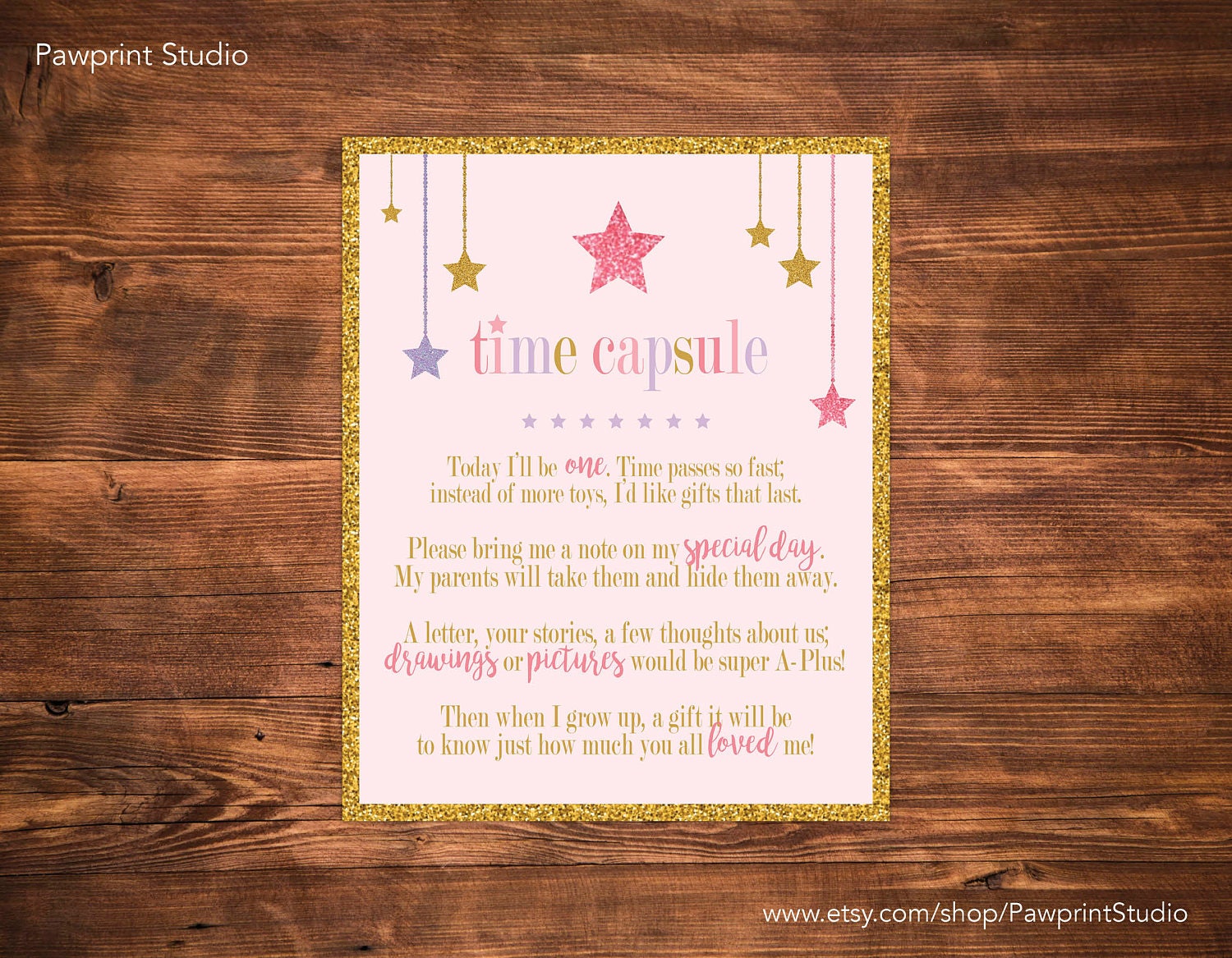 INSTANT PRINTABLE Twinkle Twinkle Little Star Time Capsule Etsy