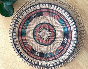 Coil Basket Wall Basket African Hausa Basket Shallow Basket Wall Decor Boho Table Decoration