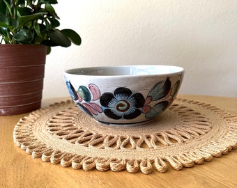 Pottery Bowl Ceramic Bowl Floral Bowl Tonala Ppttery Bowl