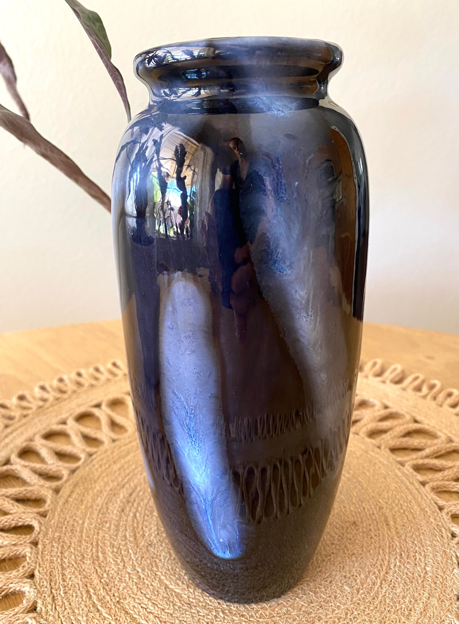 Black Pottery Vase / Black Ceramic Vase / Table Centerpiece Etsy