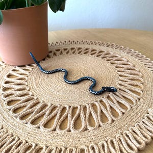 Metal Snake Statue Black Snake Figure Handmade Snake Art Reptile Gift Idea