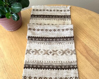 Table Runner Woven Textile Neutral Table Decor Farmhouse Style Home Decor