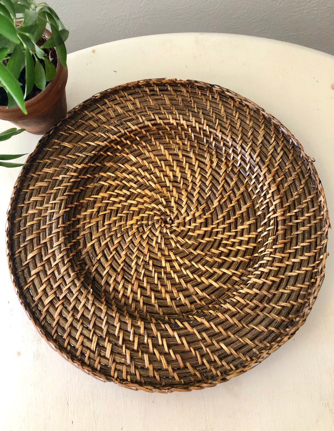 Plate Charger / Round Woven Charger / Woven Plate / Round Tray Etsy