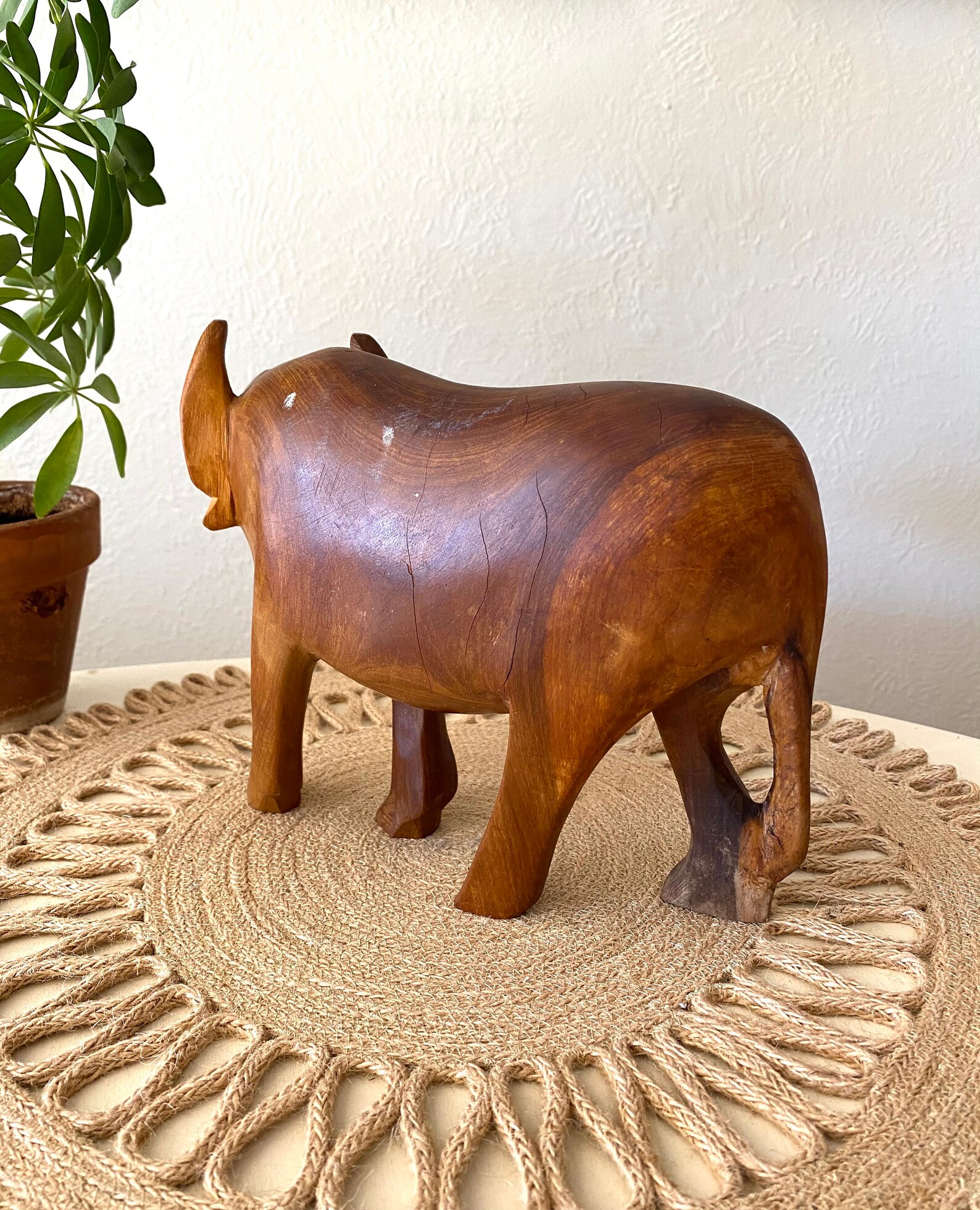 Wood Water Buffalo Statue / Wildebeest Statue / Wood Animal / Etsy