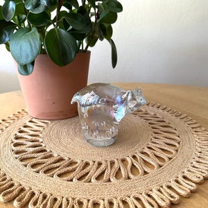 Glass Bear Statue Glass Animal Figurine Iridescent Glass Polar Bear Statue Shelf Styling Decor